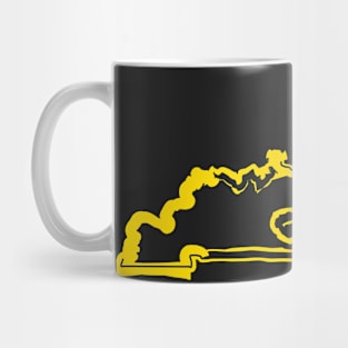 KY Eyes Kentucky Grunge Smiling Face Black background Mug